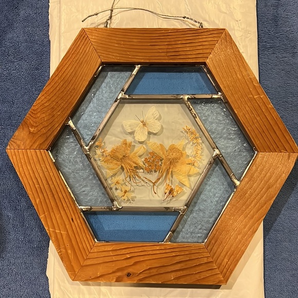 Tiffany Style Wood Framed Stained Glass - Picture 2 of 8